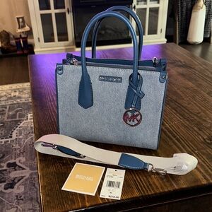 Michael Kors Gray and Blue Women's Bag